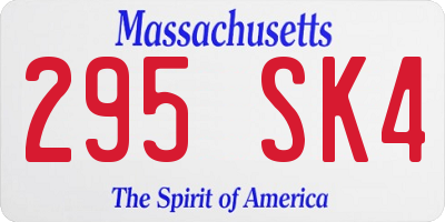 MA license plate 295SK4