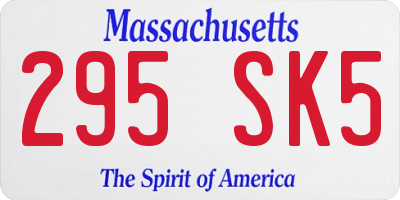 MA license plate 295SK5