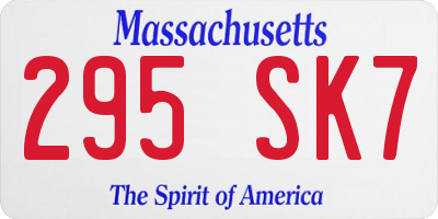 MA license plate 295SK7