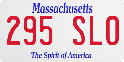 MA license plate 295SL0