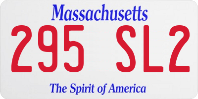 MA license plate 295SL2