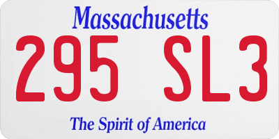 MA license plate 295SL3