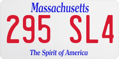 MA license plate 295SL4