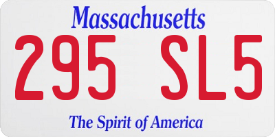 MA license plate 295SL5