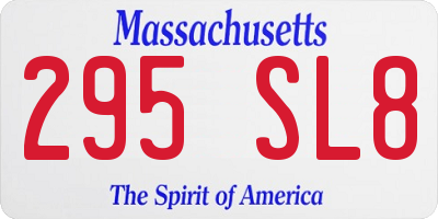 MA license plate 295SL8