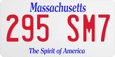 MA license plate 295SM7