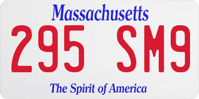 MA license plate 295SM9