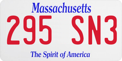 MA license plate 295SN3