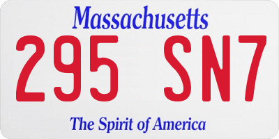 MA license plate 295SN7