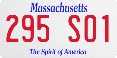 MA license plate 295SO1