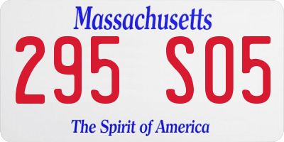 MA license plate 295SO5