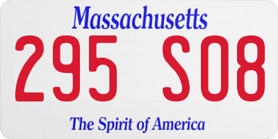 MA license plate 295SO8