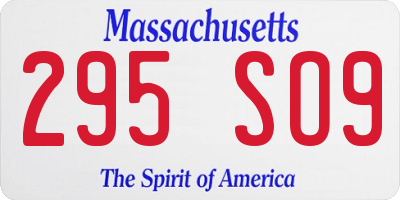MA license plate 295SO9