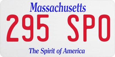 MA license plate 295SP0
