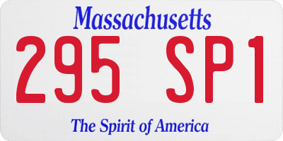 MA license plate 295SP1