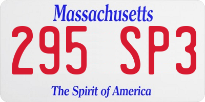 MA license plate 295SP3