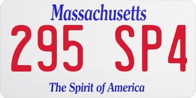 MA license plate 295SP4