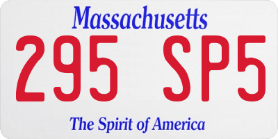 MA license plate 295SP5