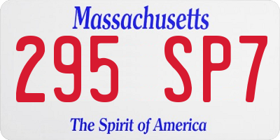 MA license plate 295SP7