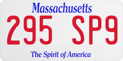 MA license plate 295SP9