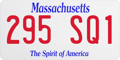MA license plate 295SQ1
