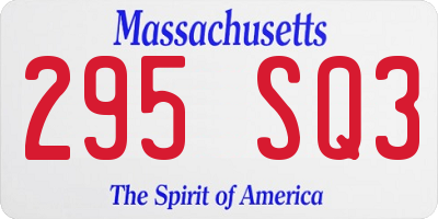 MA license plate 295SQ3