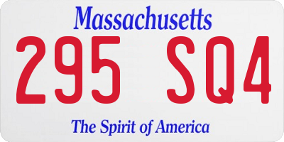 MA license plate 295SQ4
