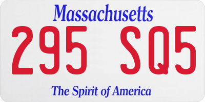 MA license plate 295SQ5