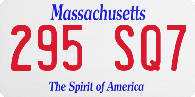 MA license plate 295SQ7