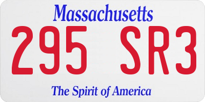 MA license plate 295SR3