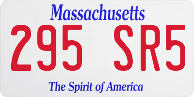 MA license plate 295SR5