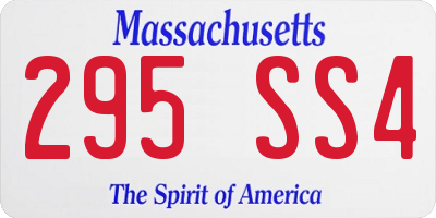 MA license plate 295SS4