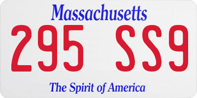 MA license plate 295SS9