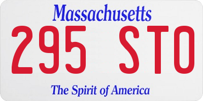 MA license plate 295ST0