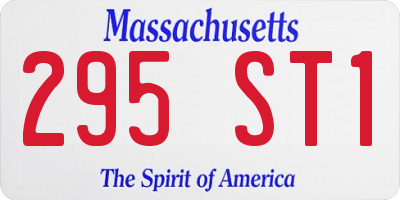 MA license plate 295ST1