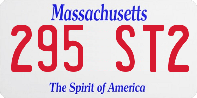 MA license plate 295ST2