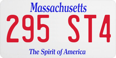 MA license plate 295ST4