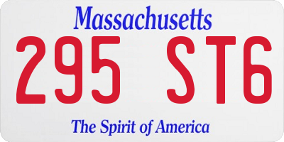 MA license plate 295ST6