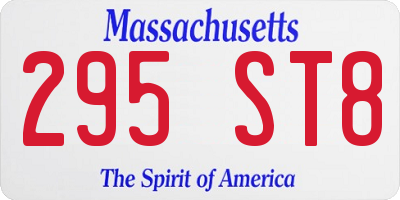 MA license plate 295ST8