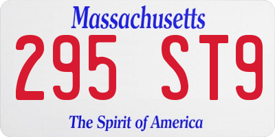 MA license plate 295ST9