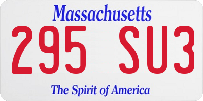MA license plate 295SU3
