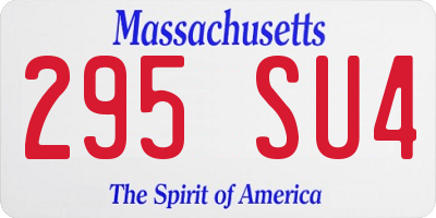 MA license plate 295SU4