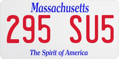 MA license plate 295SU5