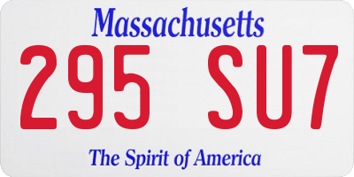 MA license plate 295SU7