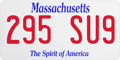 MA license plate 295SU9