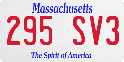 MA license plate 295SV3