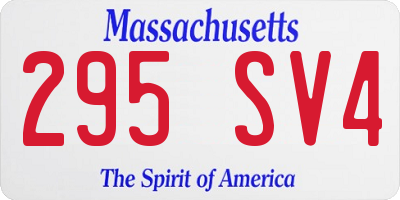 MA license plate 295SV4
