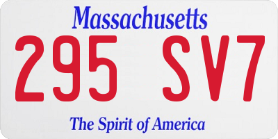 MA license plate 295SV7