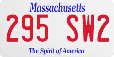 MA license plate 295SW2