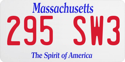 MA license plate 295SW3